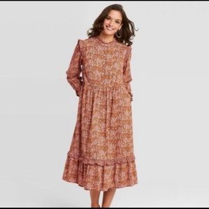 Universal Thread orange and pink floral dress size XS